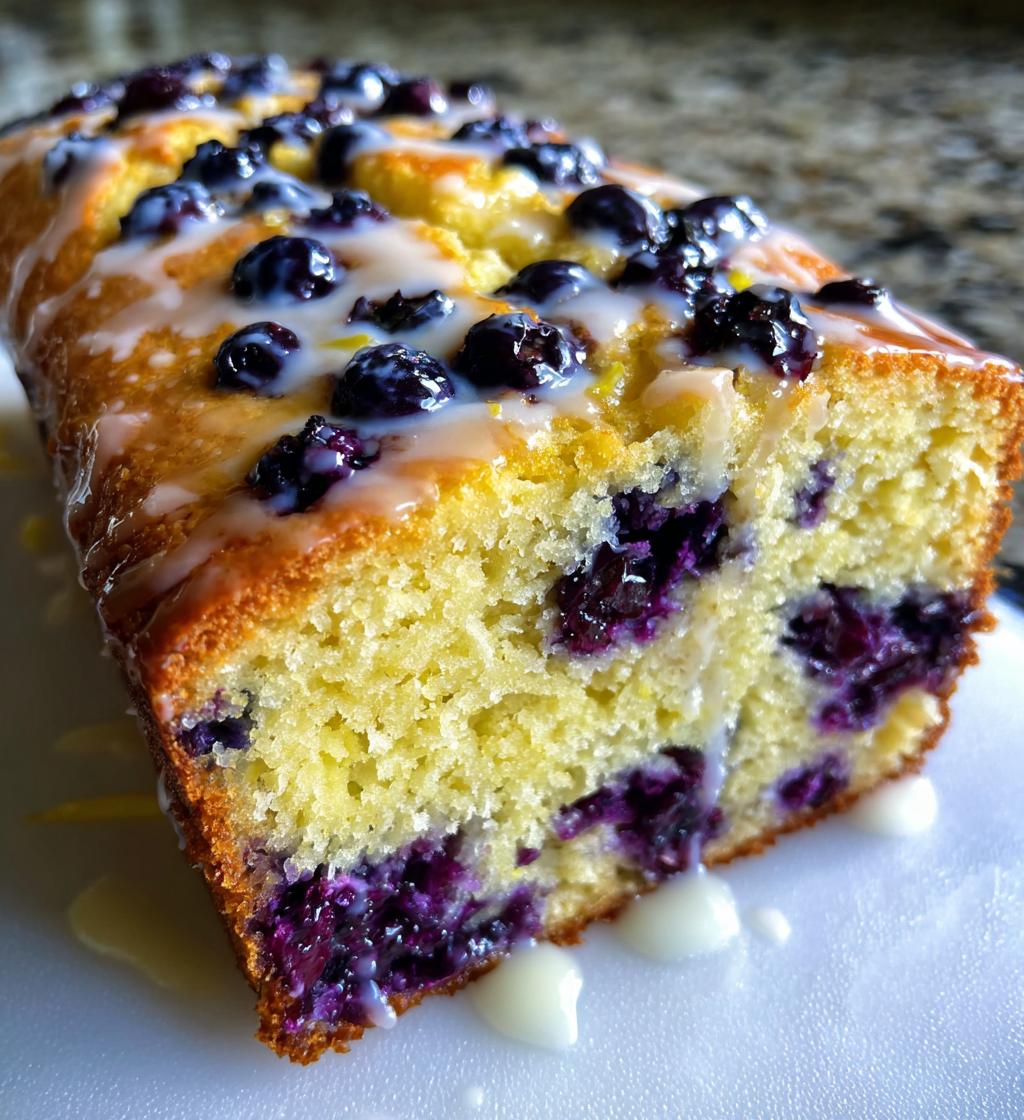 lemon blueberry loaf with lemon glaze
