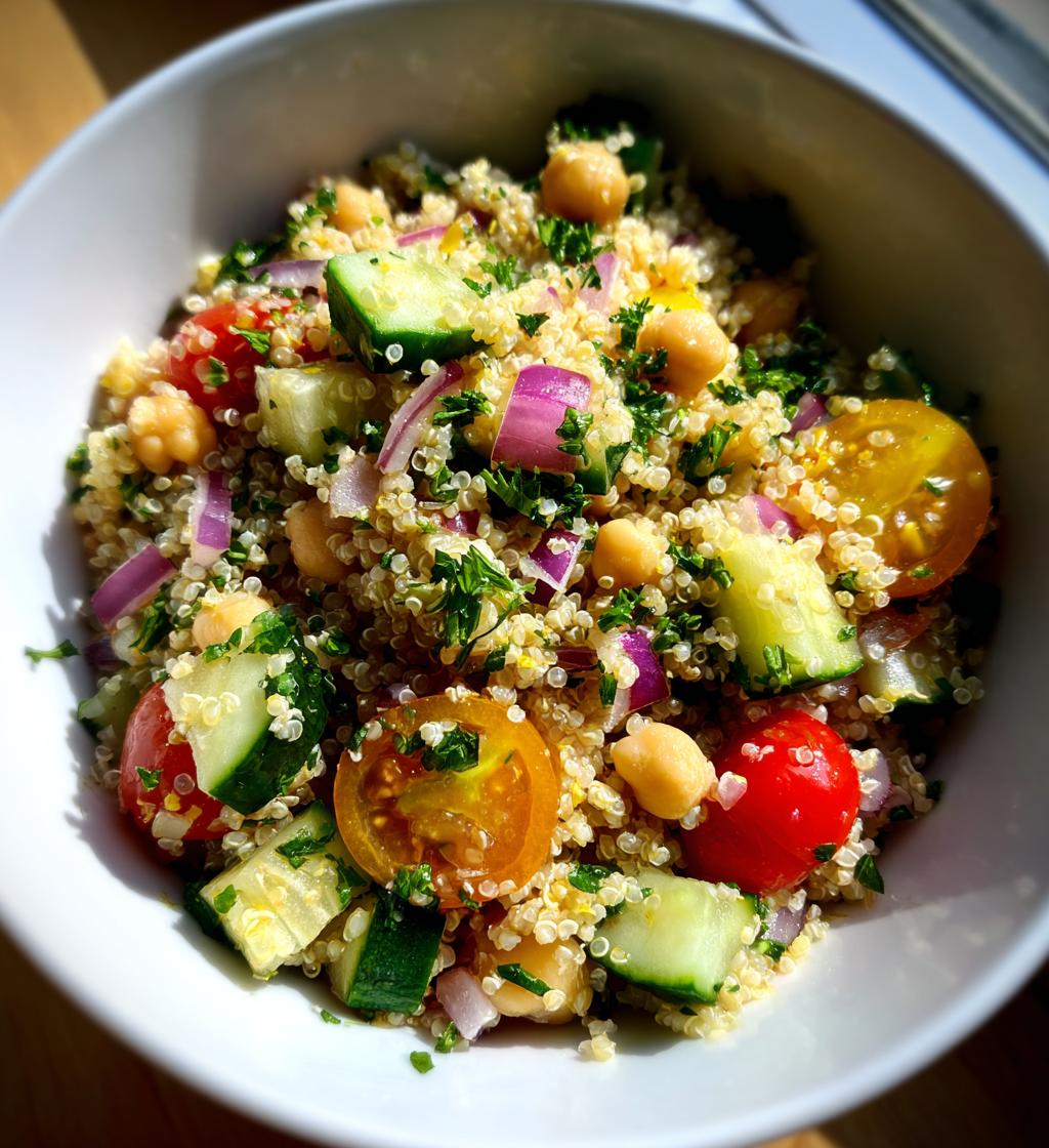 lemon quinoa chickpea salad