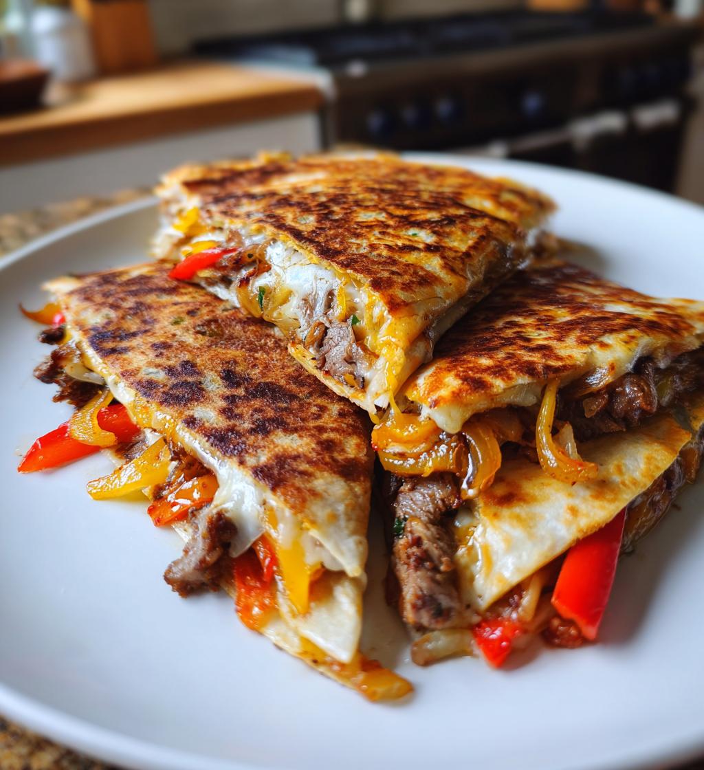 loaded steak quesadillas