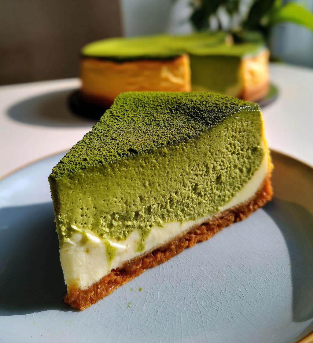 matcha green tea cheesecake - detail 1