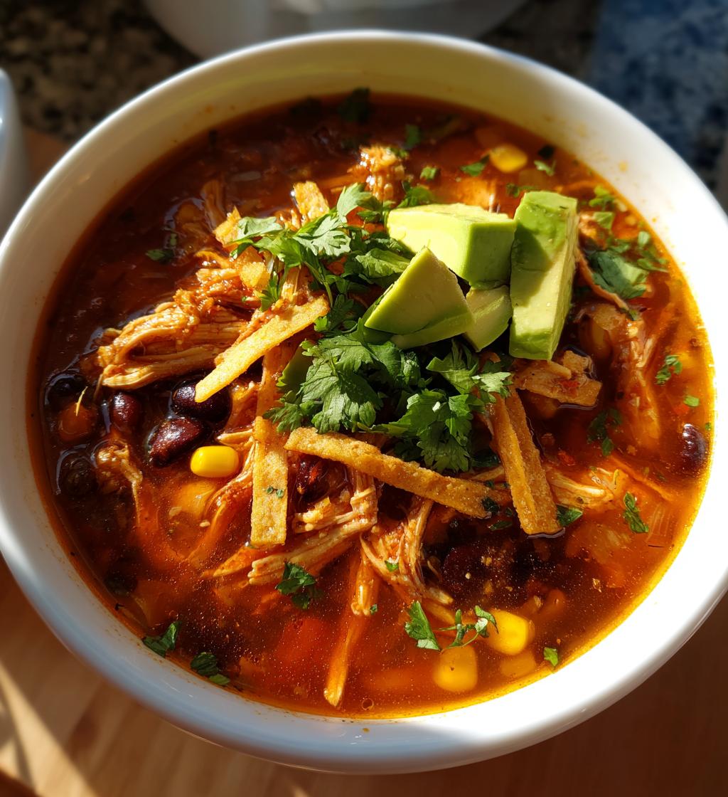 mexican chicken tortilla soup - detail 1