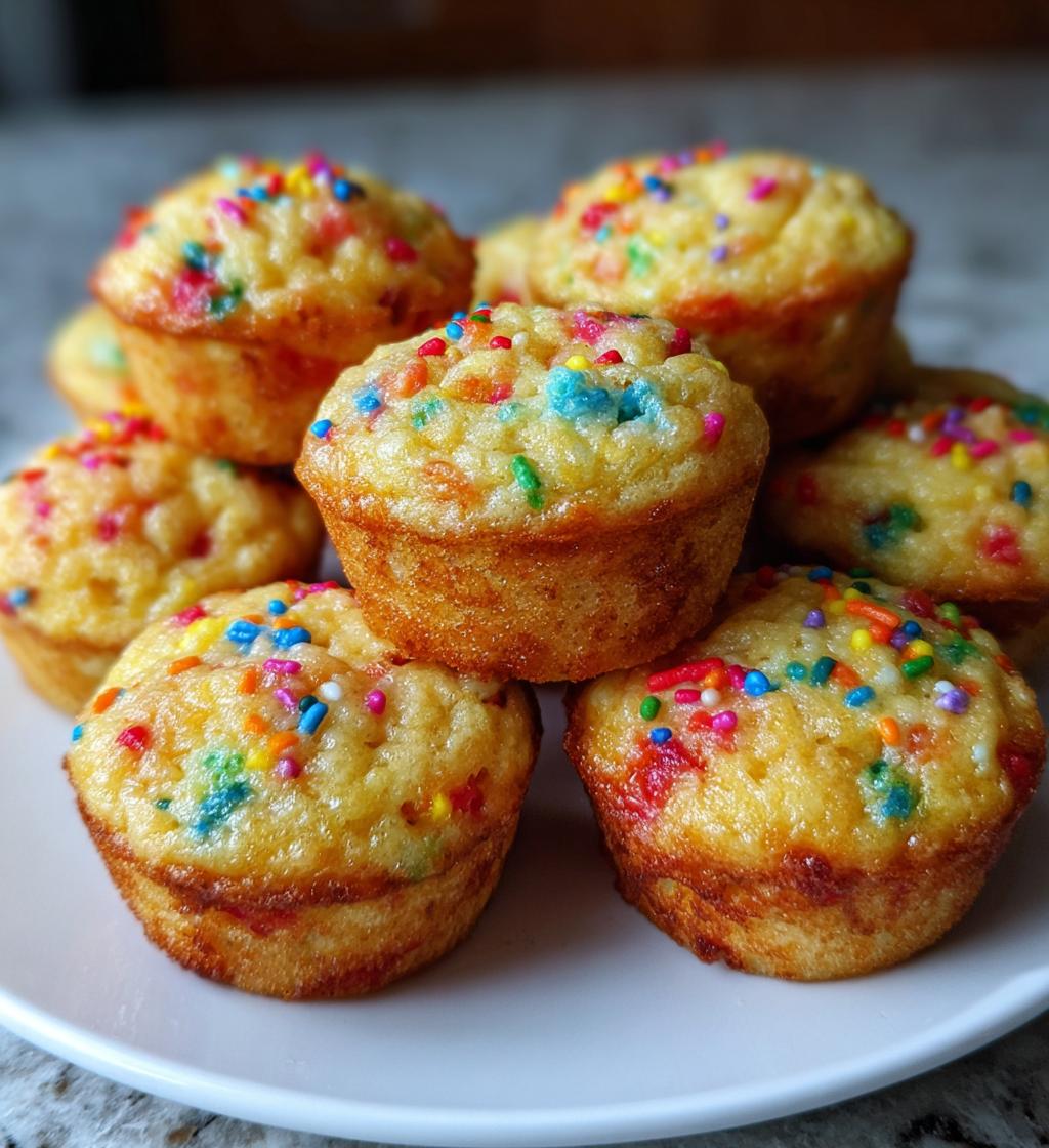 mini funfetti cake muffins