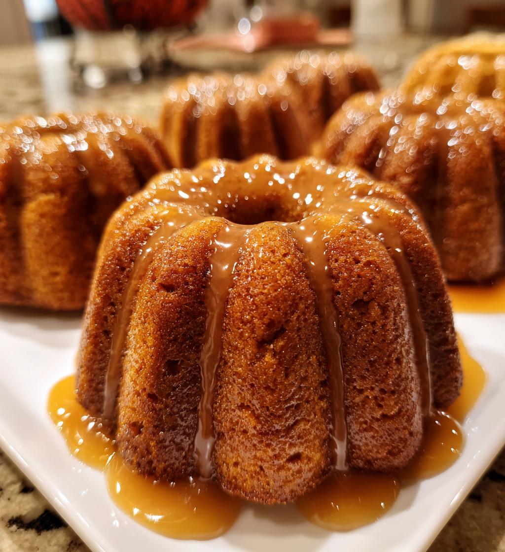 mini pumpkin bundt cakes with maple glaze