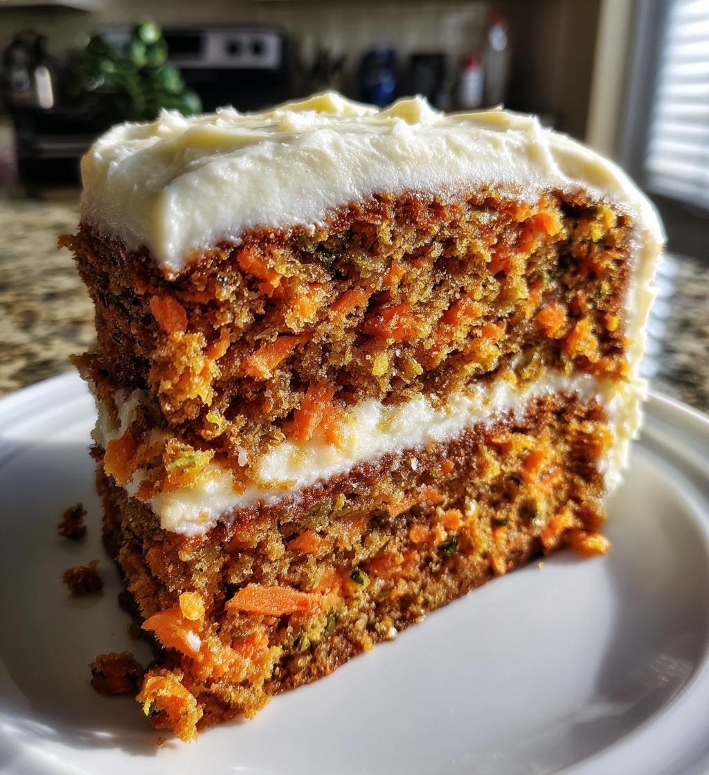 moist carrot zucchini cake with cream cheese frosting