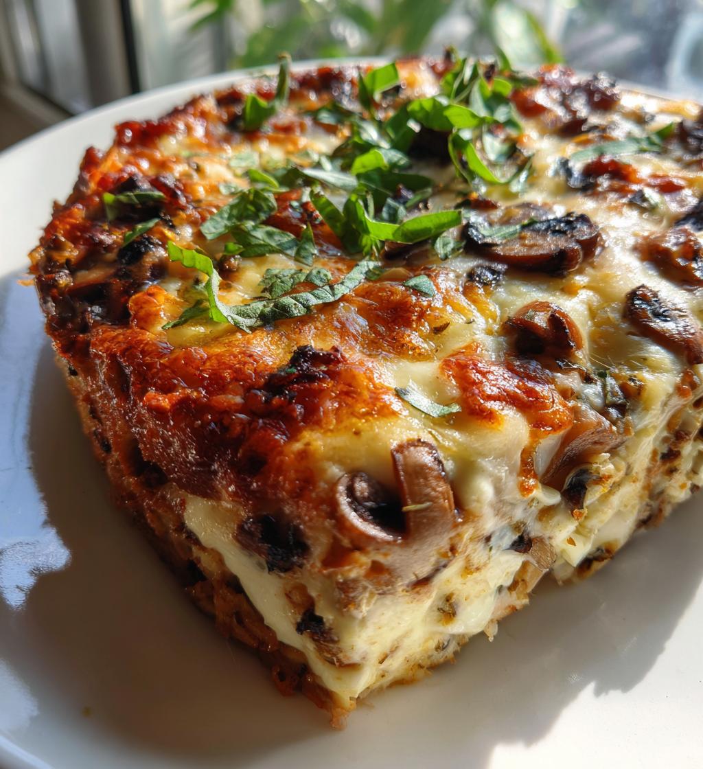 mushroom mozzarella bake