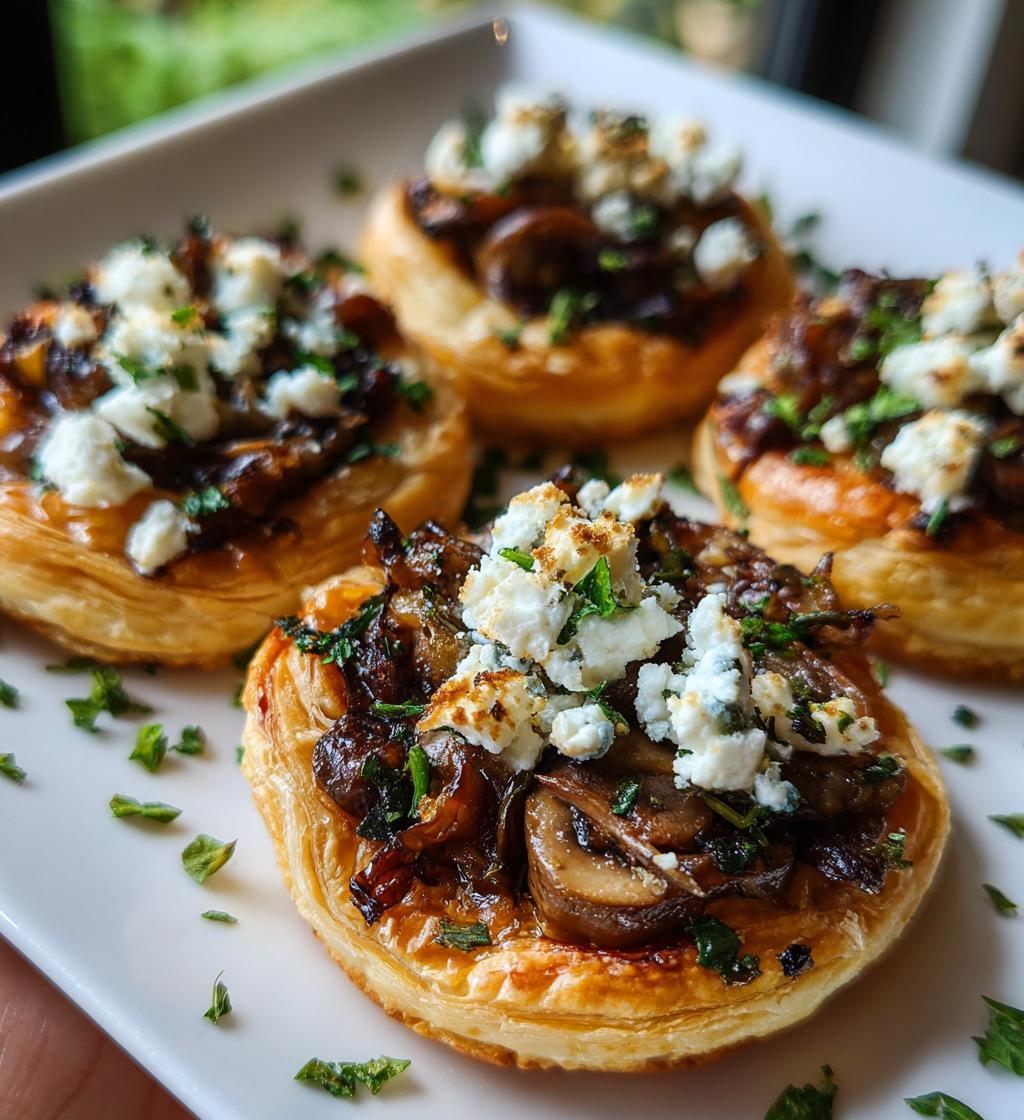 mushroom shallot and herbed goat cheese tarts