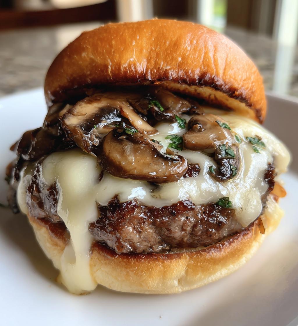 mushroom swiss burger
