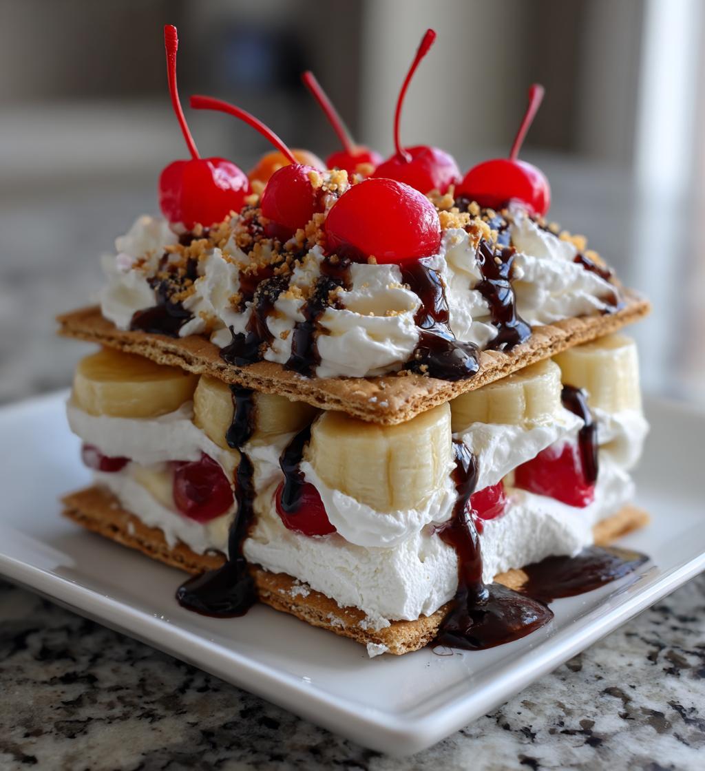 no bake banana split cake quick easy dessert - detail 1