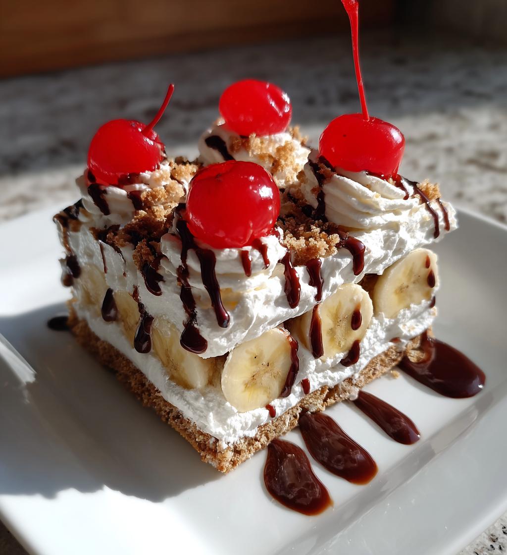 no bake banana split cake quick easy dessert
