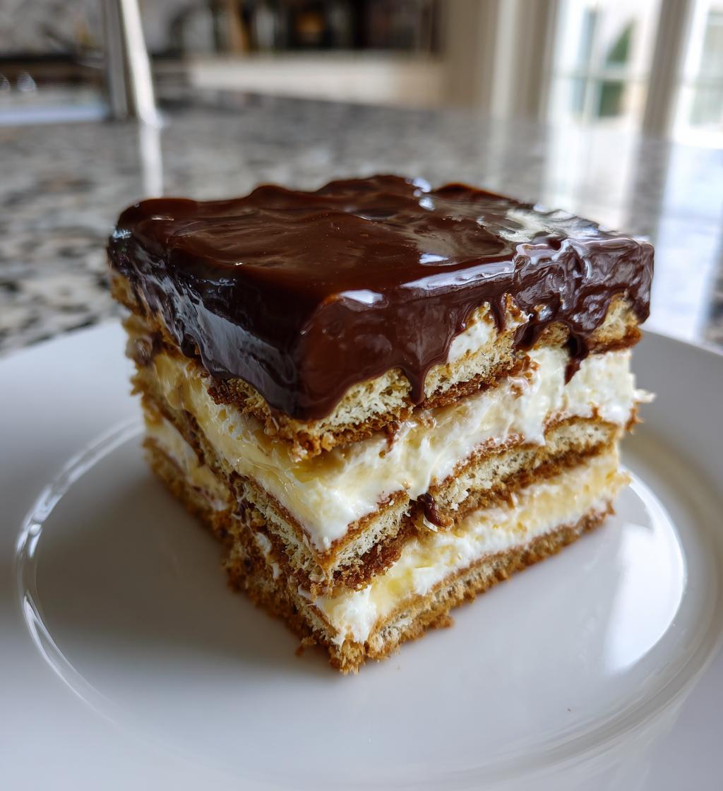 no bake chocolate eclair icebox cake