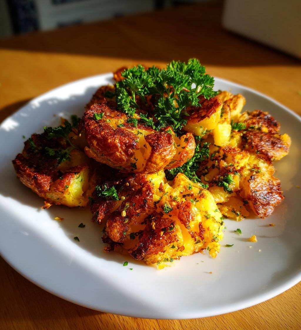 oven baked crispy smashed potatoes