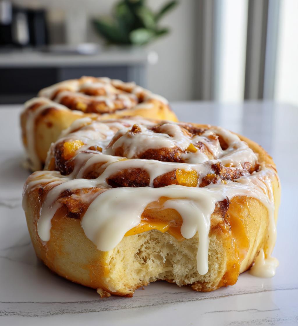 peach cobbler cinnamon rolls a delightful fusion of flavors