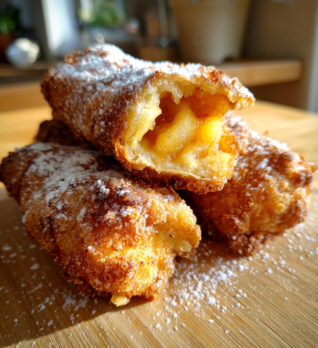 peach cobbler egg rolls - detail 1