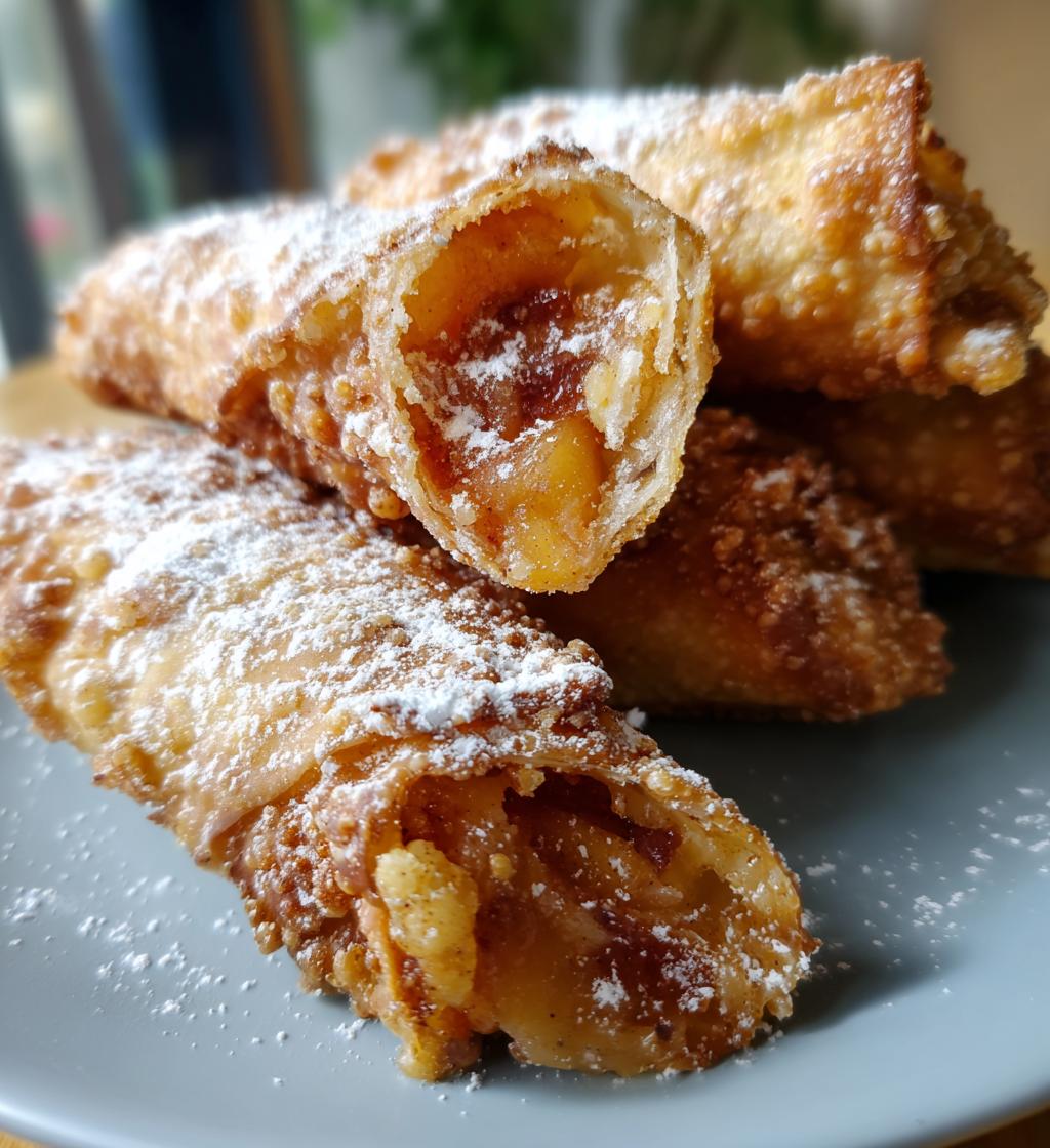 peach cobbler egg rolls