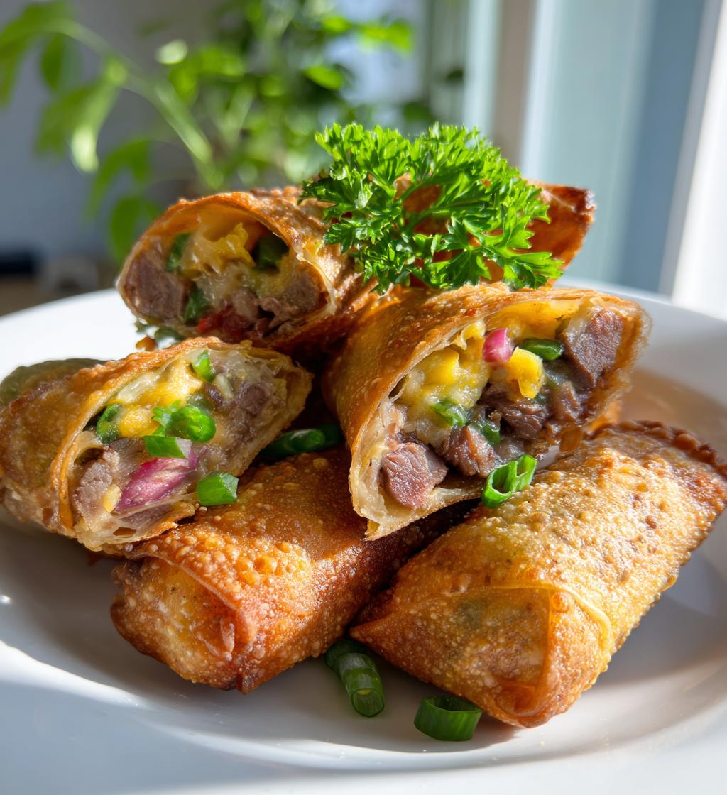 philly cheese steak egg rolls