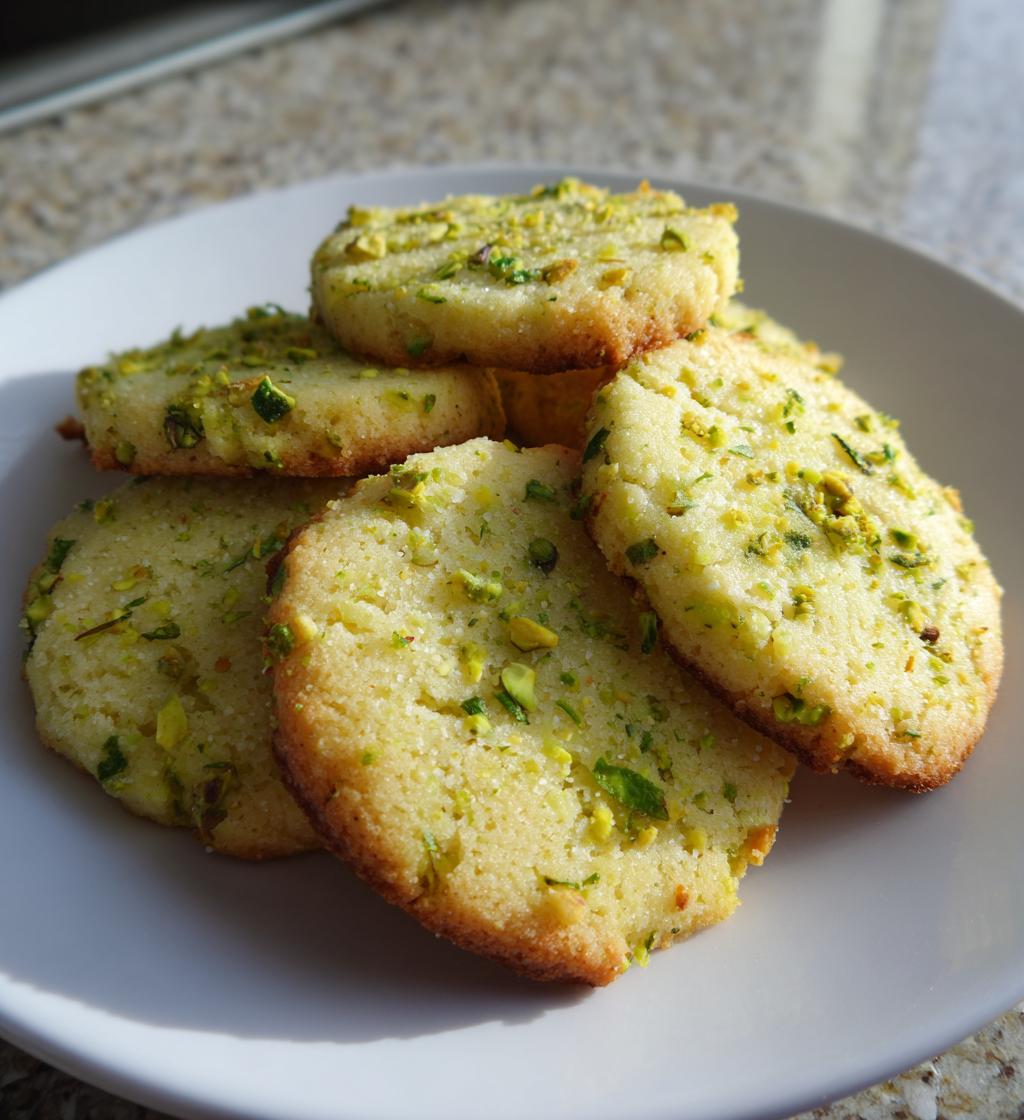 pistachio shortbread cookies - detail 1