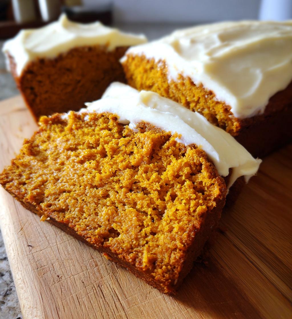 pumpkin bread with cream cheese frosting