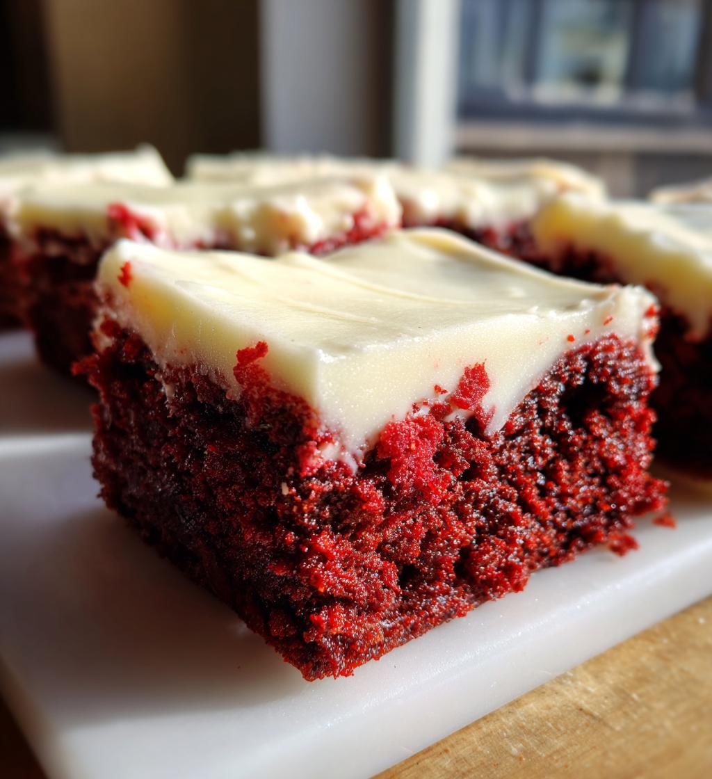 red velvet brownies with cream cheese frosting