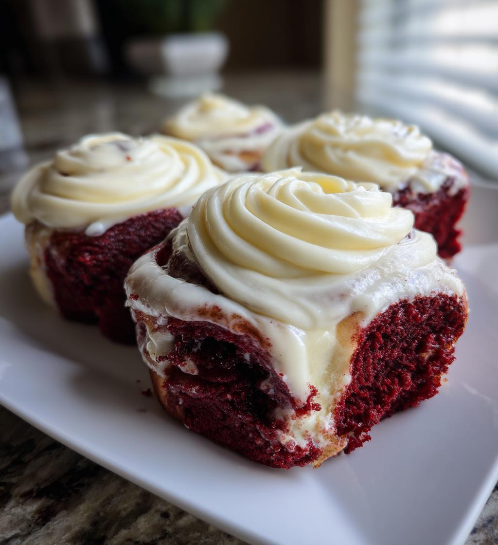 red velvet cinnamon rolls