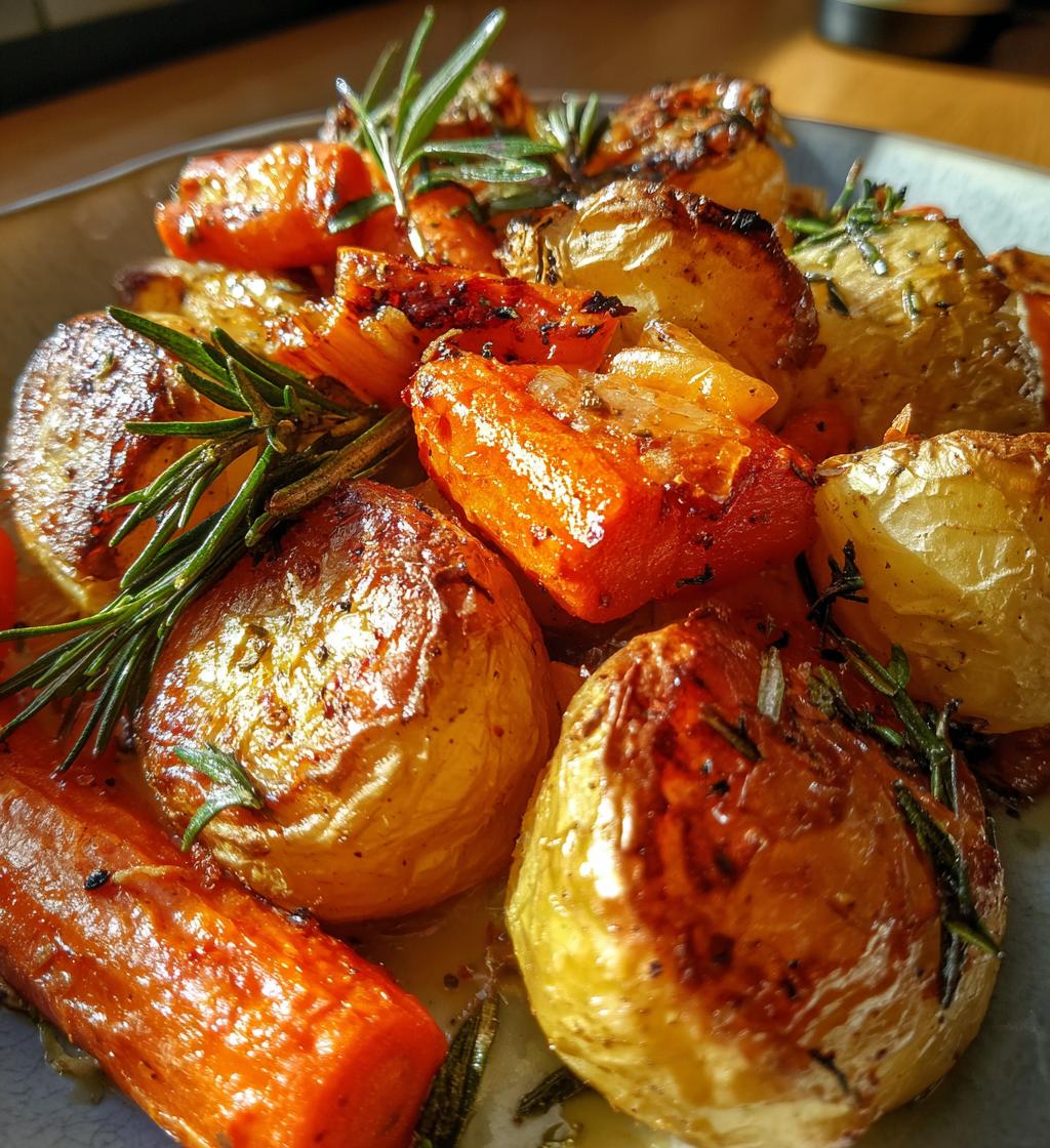 roast potatoes and carrots - detail 1
