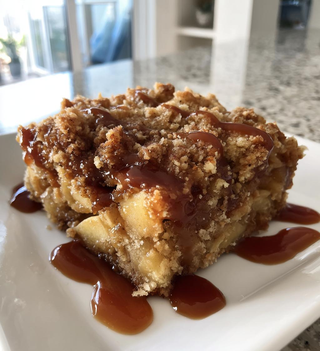 salted caramel apple crumble bars