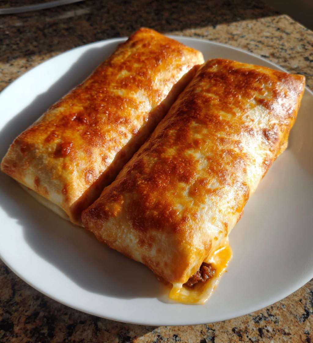 savory beef and cheese chimichanga