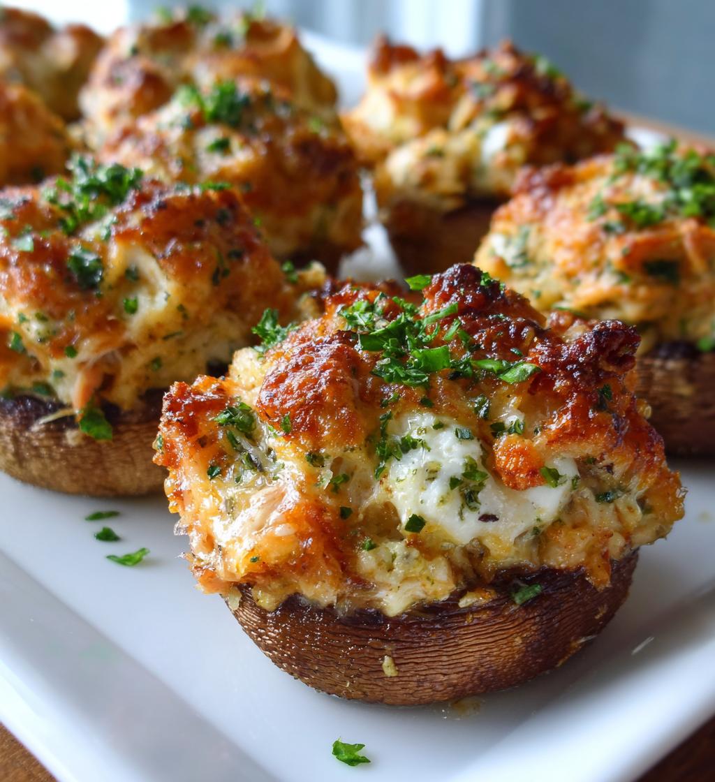 savory crab stuffed mushrooms recipe