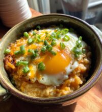 savory oatmeal with egg