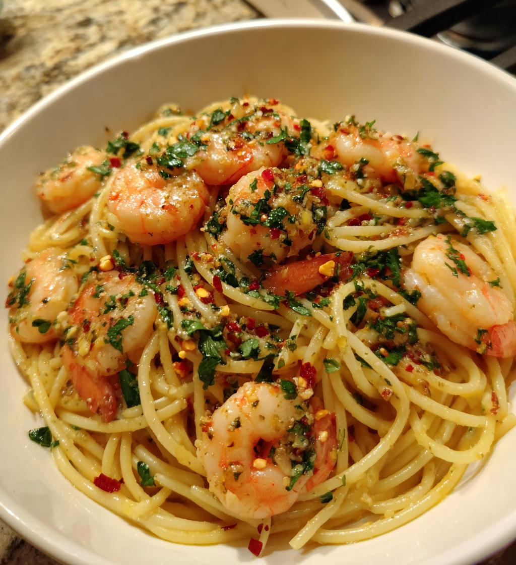 shrimp and garlic pasta