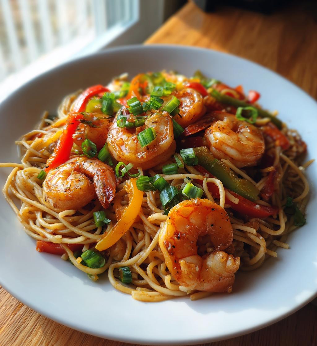 shrimp teriyaki steak noodles