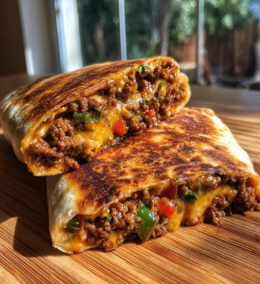 sloppy joe grilled burritos