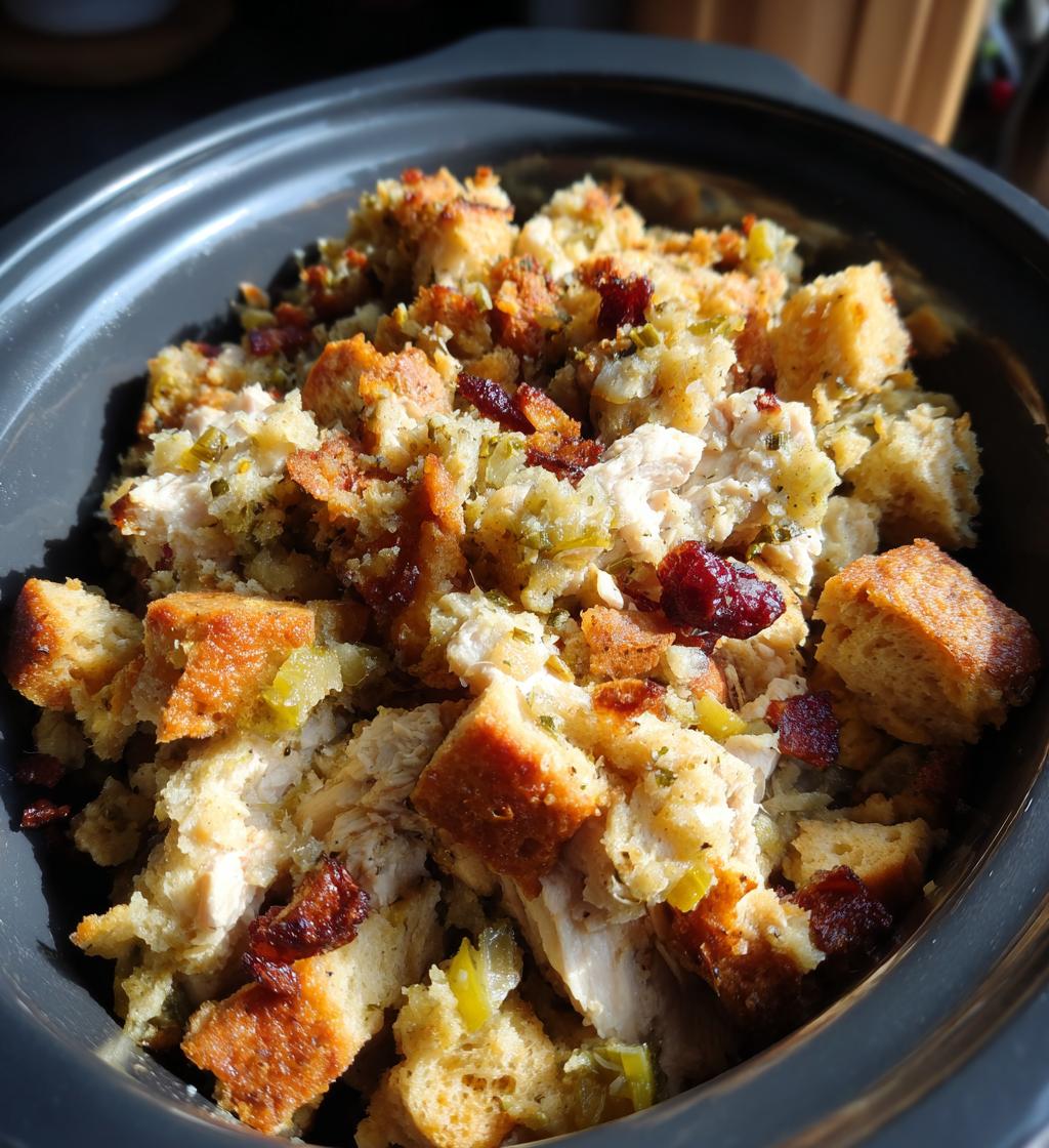 slow cooker chicken and stuffing - detail 1