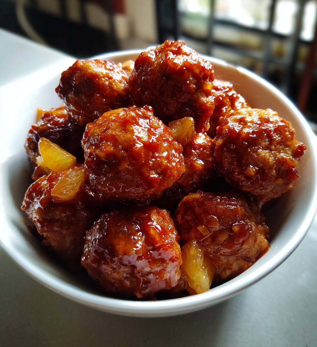 slow cooker pineapple barbecue meatballs a sweet and savory delight