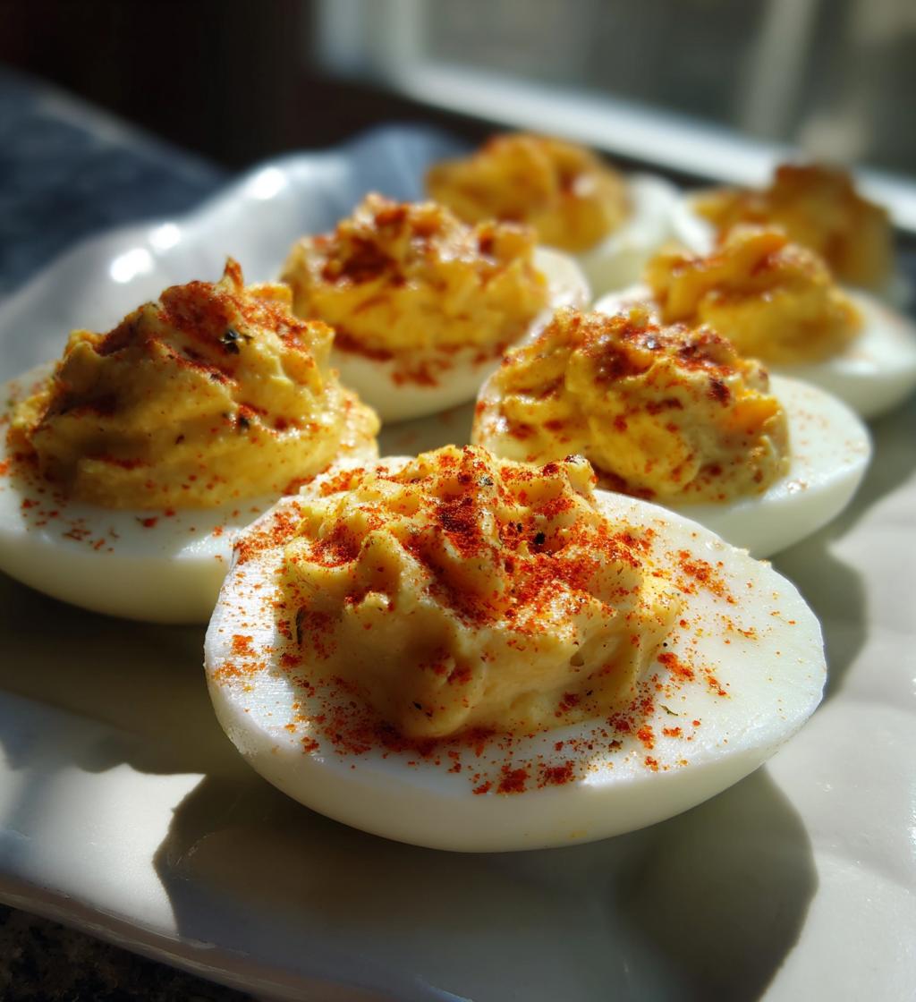 southern style deviled eggs - detail 1
