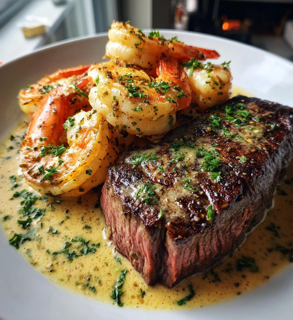 steak creamy garlic shrimp - detail 1
