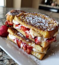 strawberry banana cheesecake stuffed french toast recipe