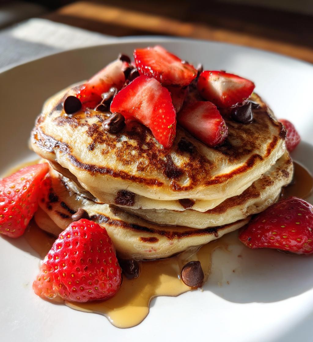 strawberry chocolate chip pancakes