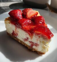 strawberry glazed cheesecake