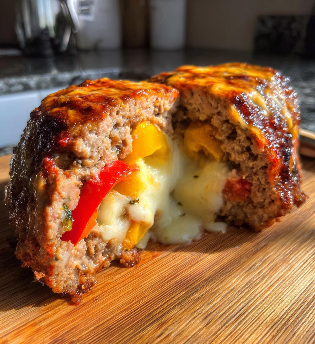stuffed meatloaf roll - detail 1