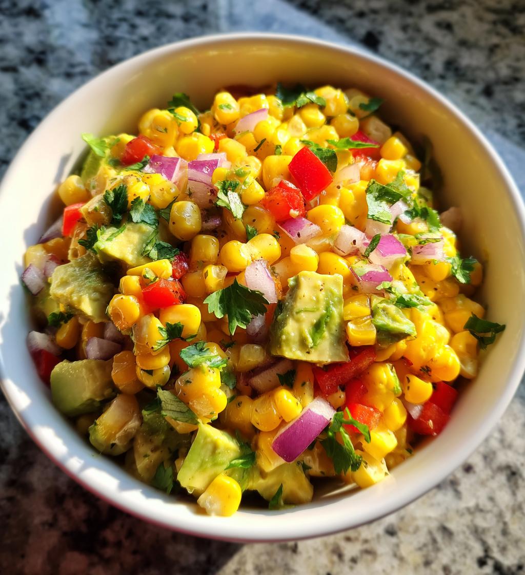 summer corn salad with avocado