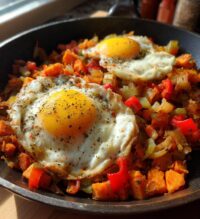 sweet potato hash with eggs
