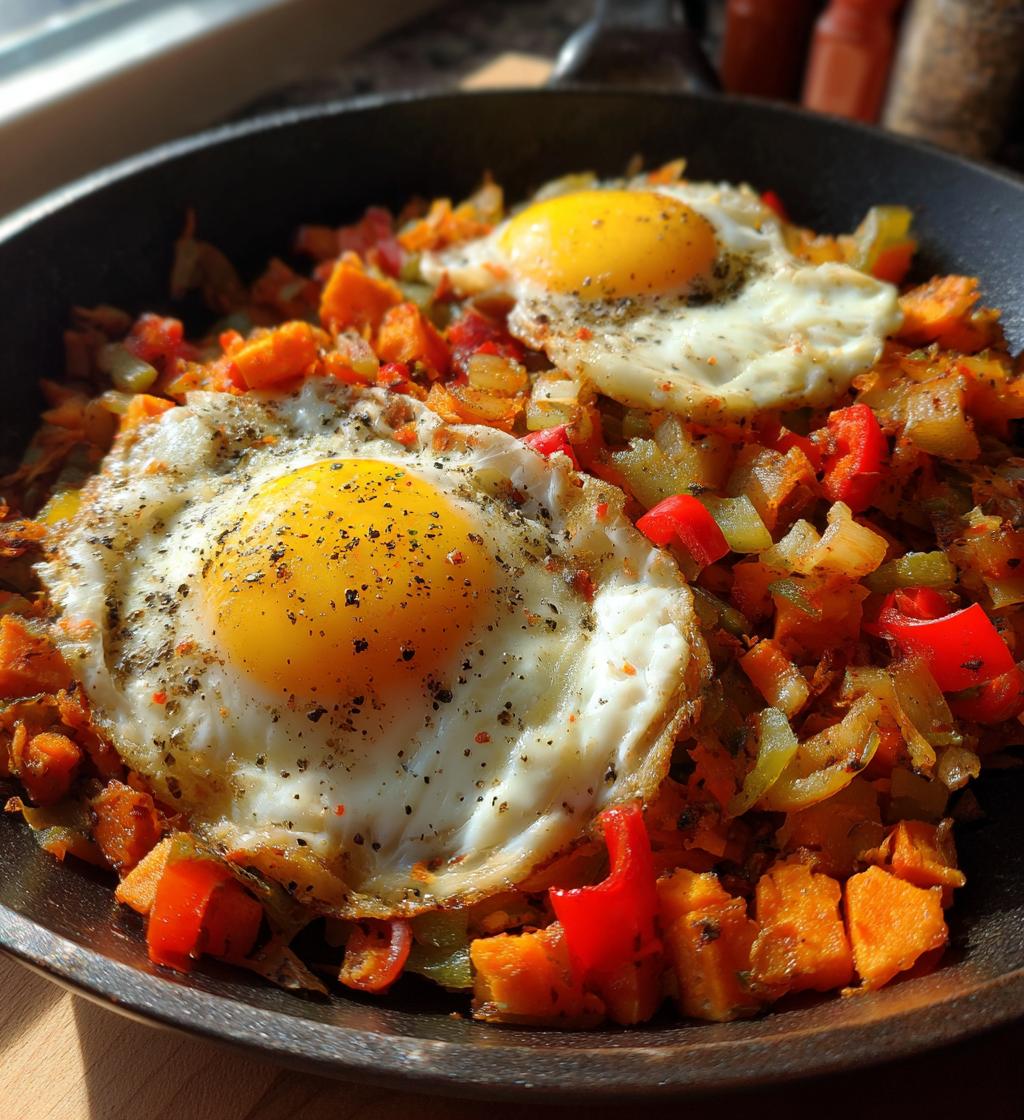 sweet potato hash with eggs