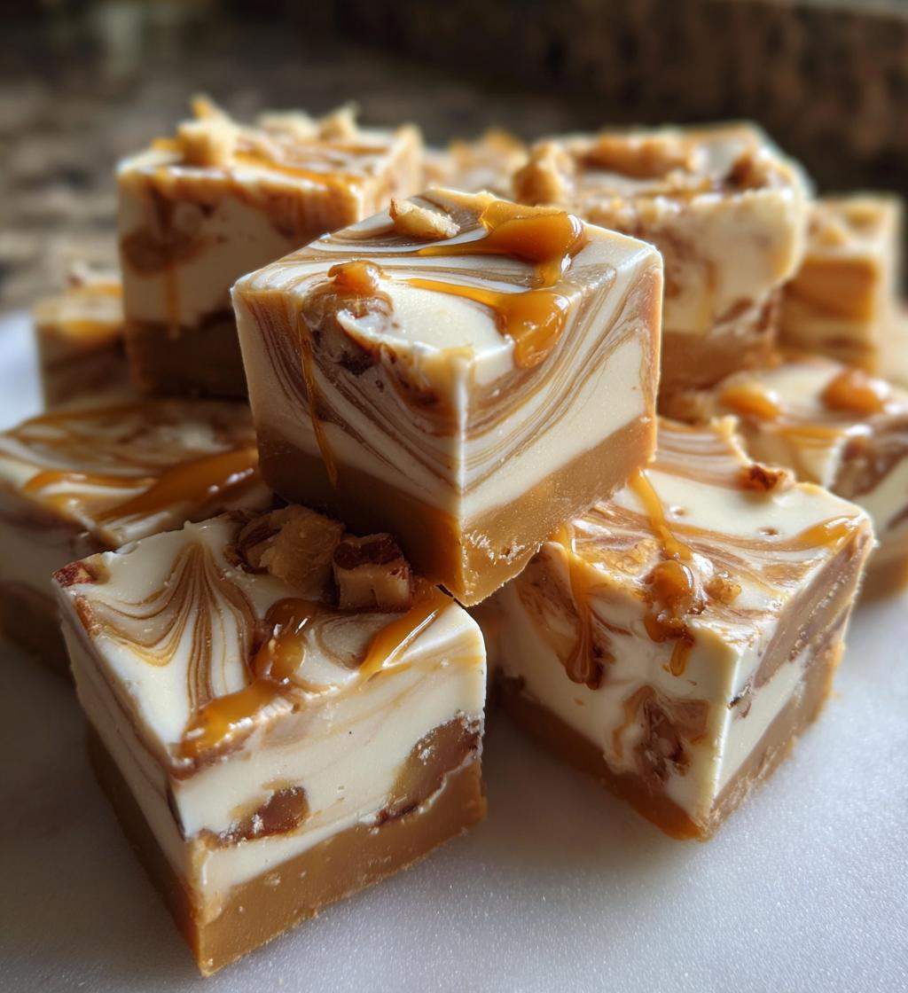 swirled caramel apple fudge