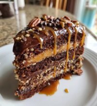 turtle caramel cake