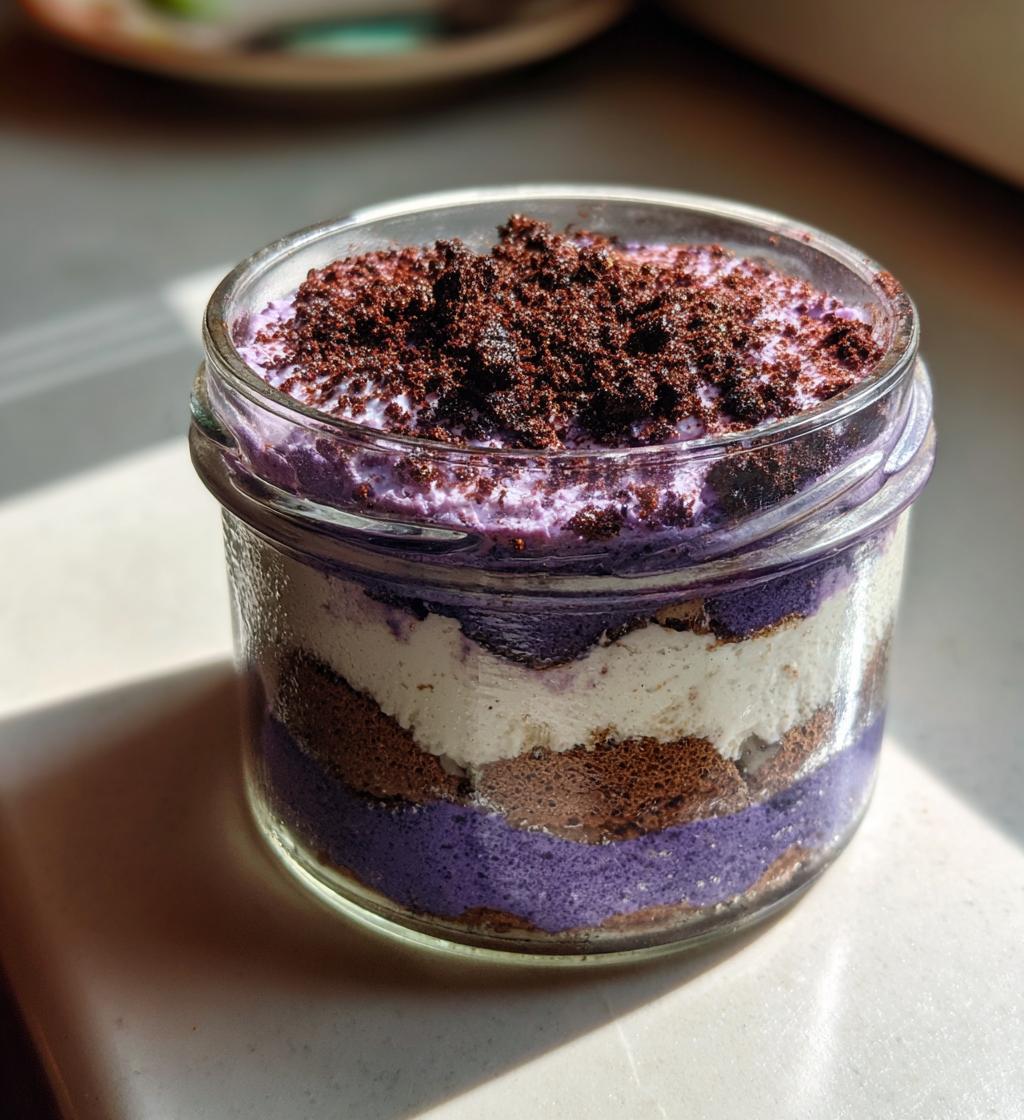 ube tiramisu in a jar - detail 1