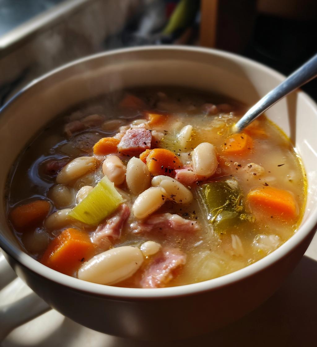 white bean and ham hock soup - detail 1