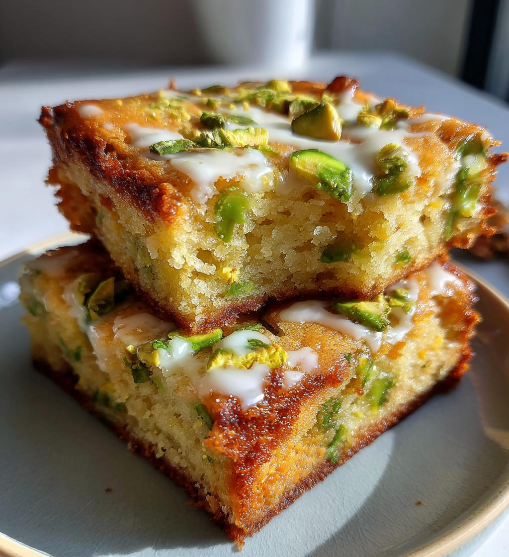 white chocolate pistachio blondies - detail 1