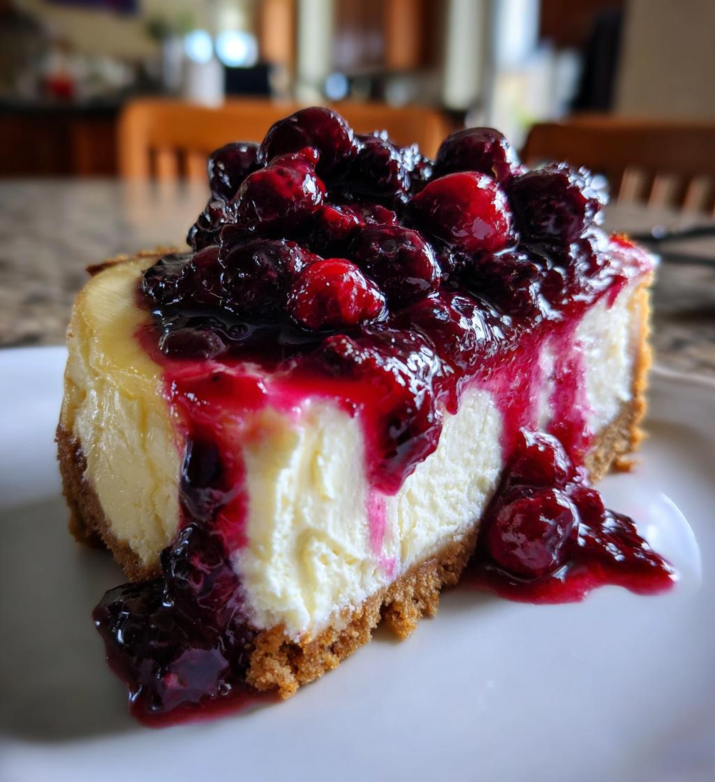 cheesecake with berry compote