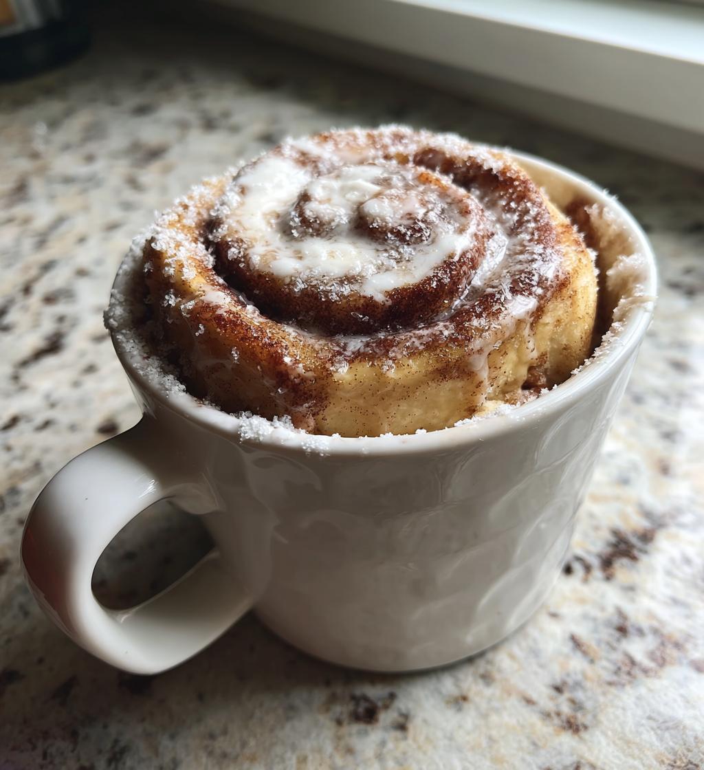 cinnamon roll in a mug