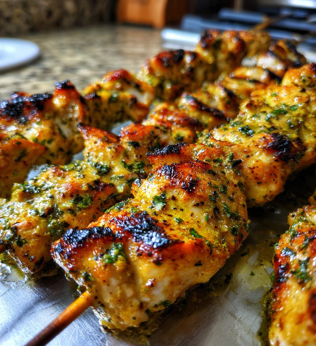 green curry chicken skewers